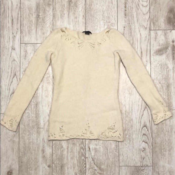Armani Exchange lambswool cream sweater S - Picture 1 of 3